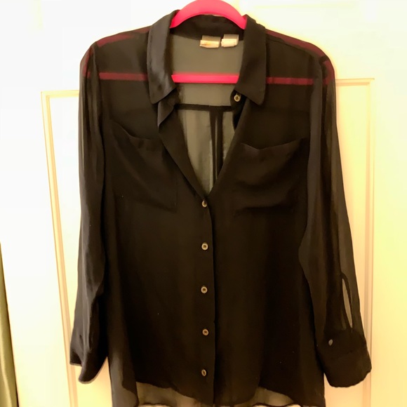 Shear black button down - Picture 3 of 3